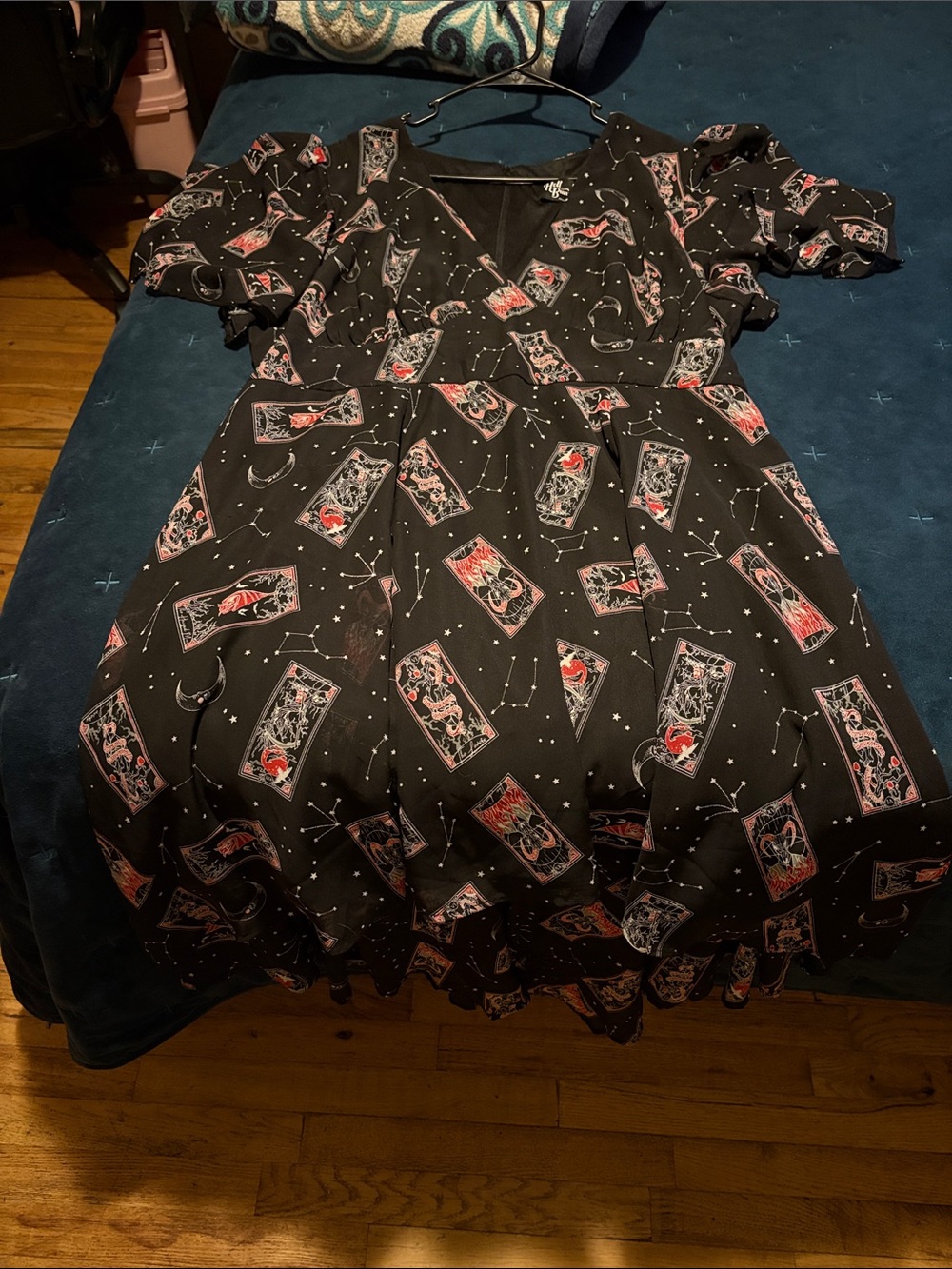 Hell Bunny Black Tarot Card Print Dress